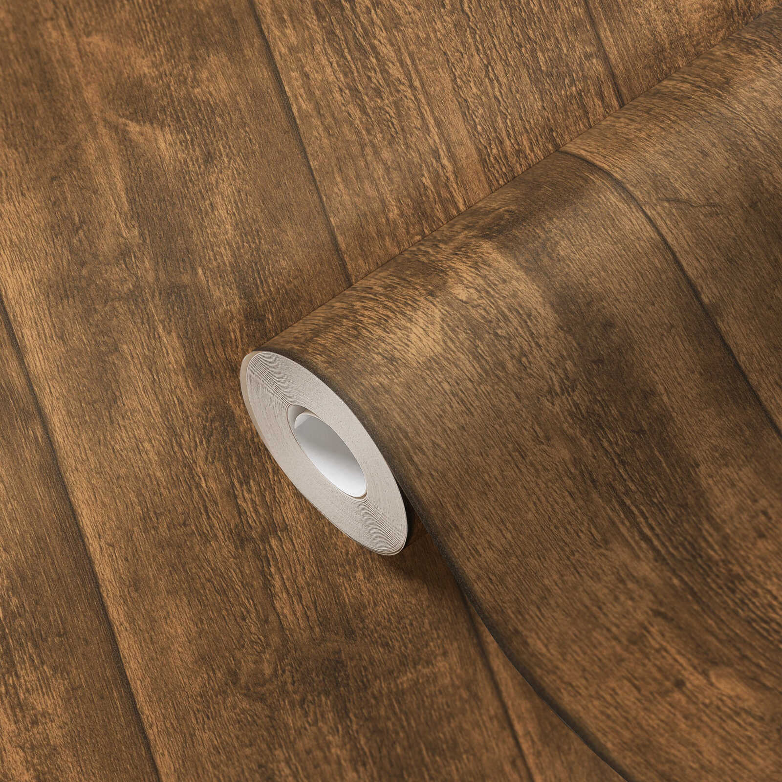             Holzoptik Vliestapete mit rustikaler Maserung – Braun
        