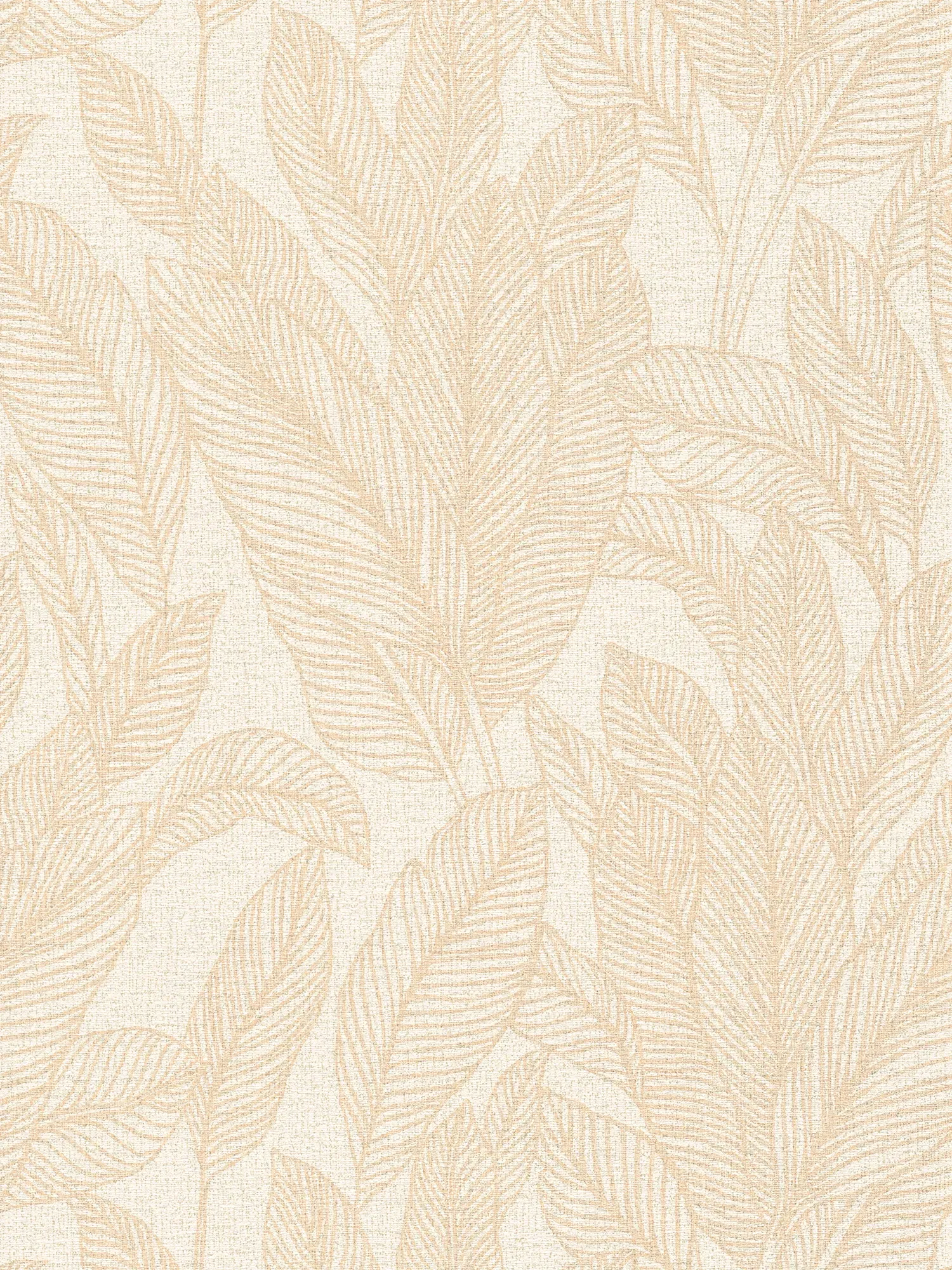         COSMOLiving - Elegant Vliesbehang met glinsterend bladmotief in warme kleuren - beige, crème, bruin
    