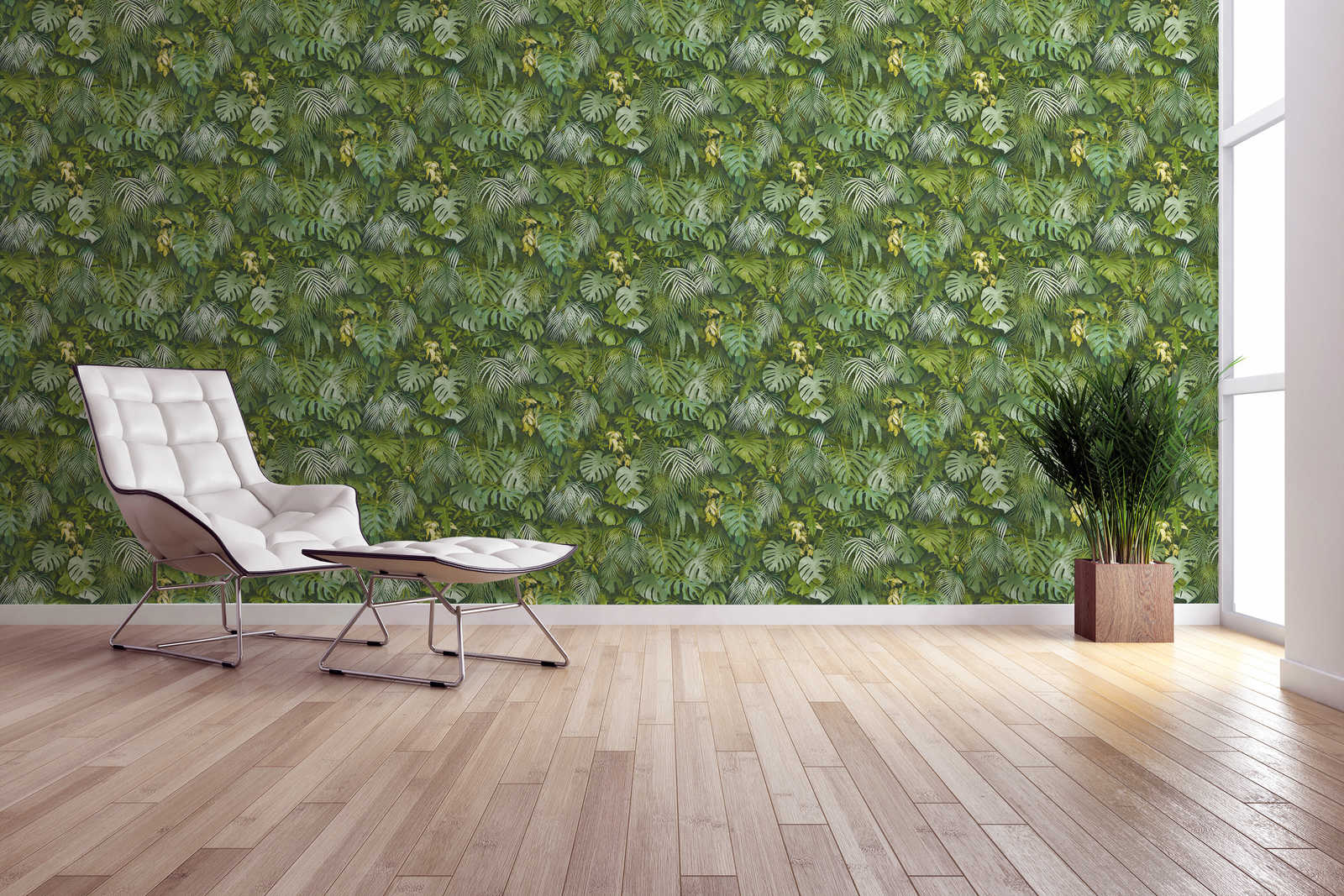 Jungle behang met bladmotief beige bruin - exotisch Vliesbehang modern Jungle behang met bladmotief beige bruin - exotisch Vliesbehang modern