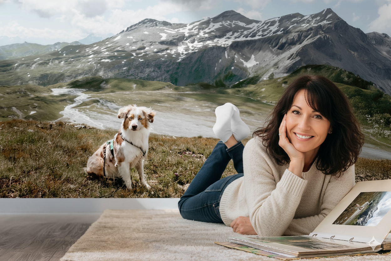 Person, Lächeln, Fotografieren, Hund, Jeans