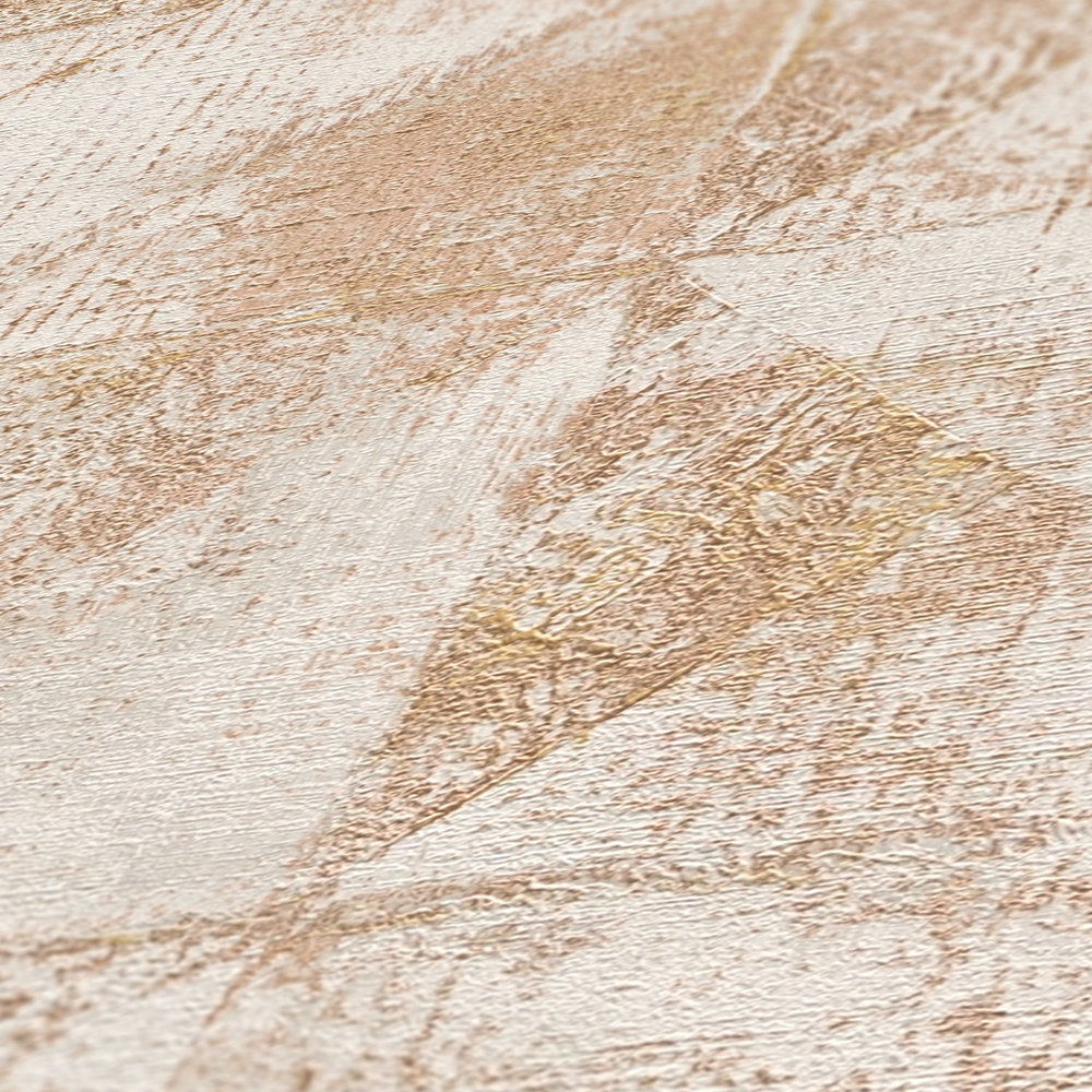             Metallic Grafik-Tapete mit Dreieck-Muster glänzend strukturiert – Gold, Grau
        