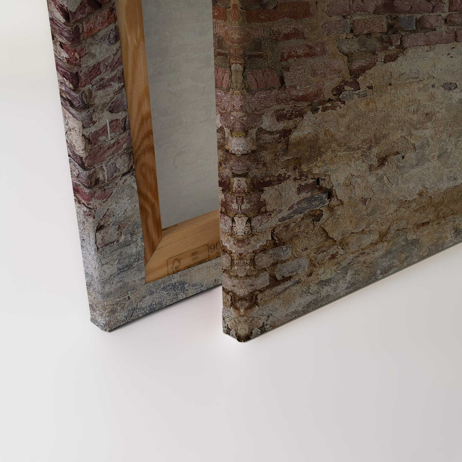             Leinwandbild mit Ziegelsteinwand im Vintagestil – 0,90 m x 0,60 m
        