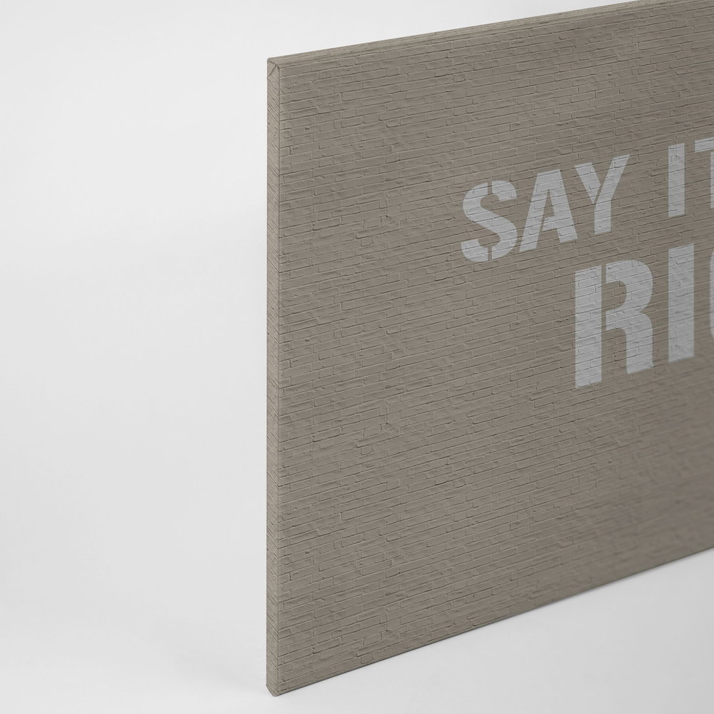             Message 2 - Beige Klinkerwand mit Spruch als Leinwandbild – 0,90 m x 0,60 m
        