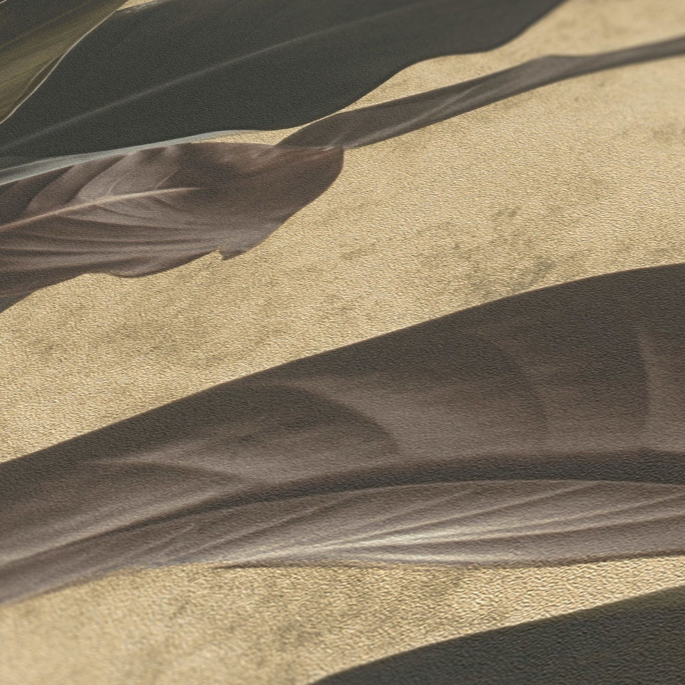             Behang met natuurlijk design & metallic glans - Bruin, Metallic, Zwart
        