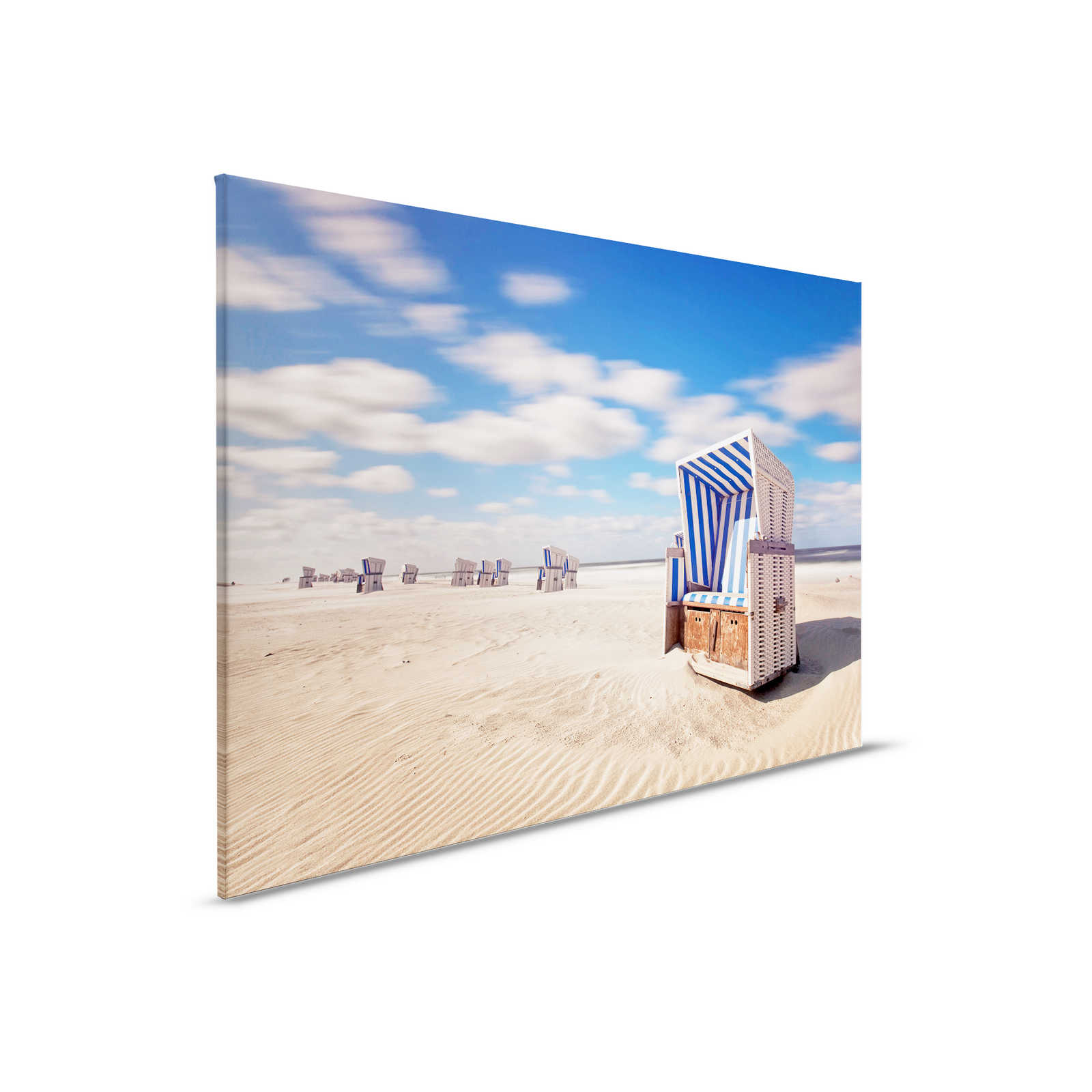         Tableau toile Fauteuil de plage au bord de la mer avec ciel nuageux - 0,90 m x 0,60 m
    