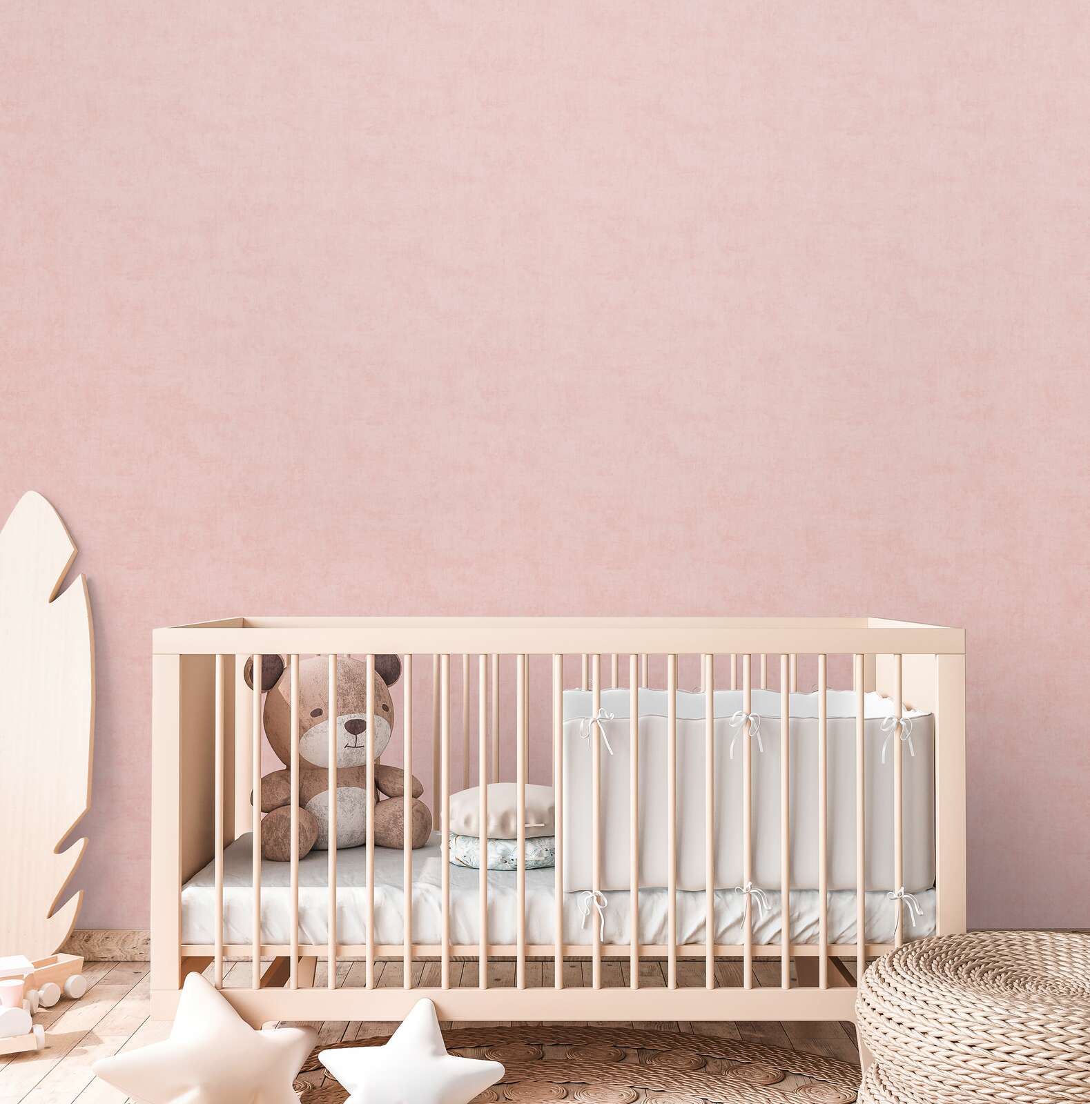             Einfarbige Kinderzimmer Vliestapete - Zeitlos und elegant als ideale Ergänzung zu unseren Motivtapeten – Rosa
        