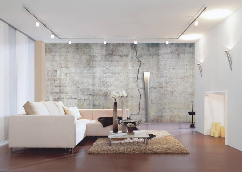 Wohnzimmer, Sofa, Runder Couchtisch, Teppich, Wanddesign
