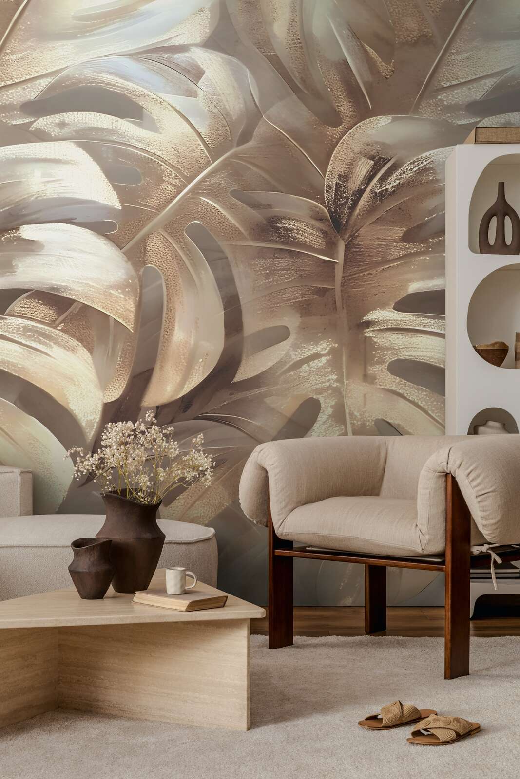 Wandtapete,  Dekorative Tapete,  Wohnzimmer,  Lounge Stuhl,  Beistelltisch