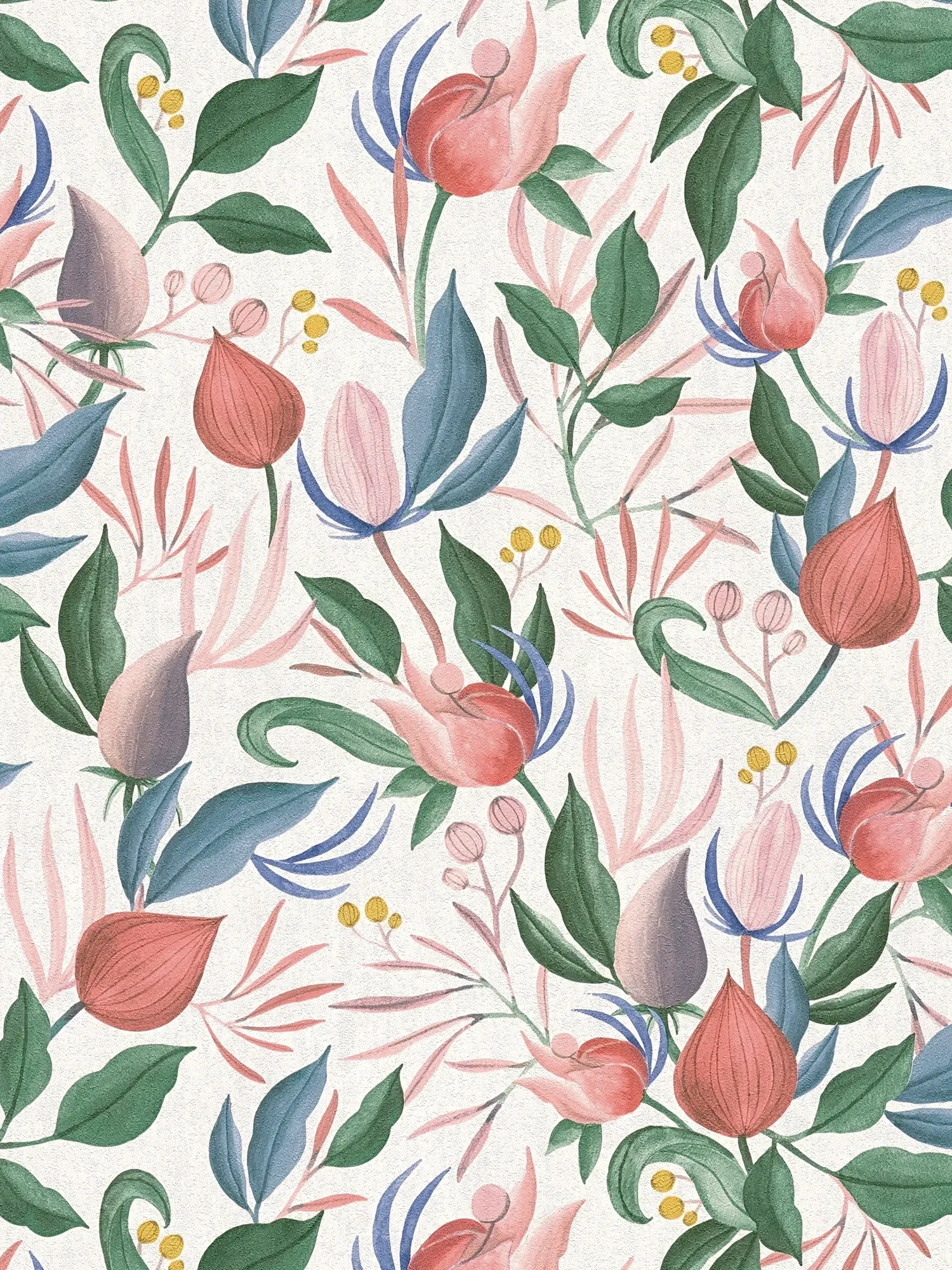         COSMOLiving - Vliesbehang in speelse kleuren met fruit - wit, groen, roze
    