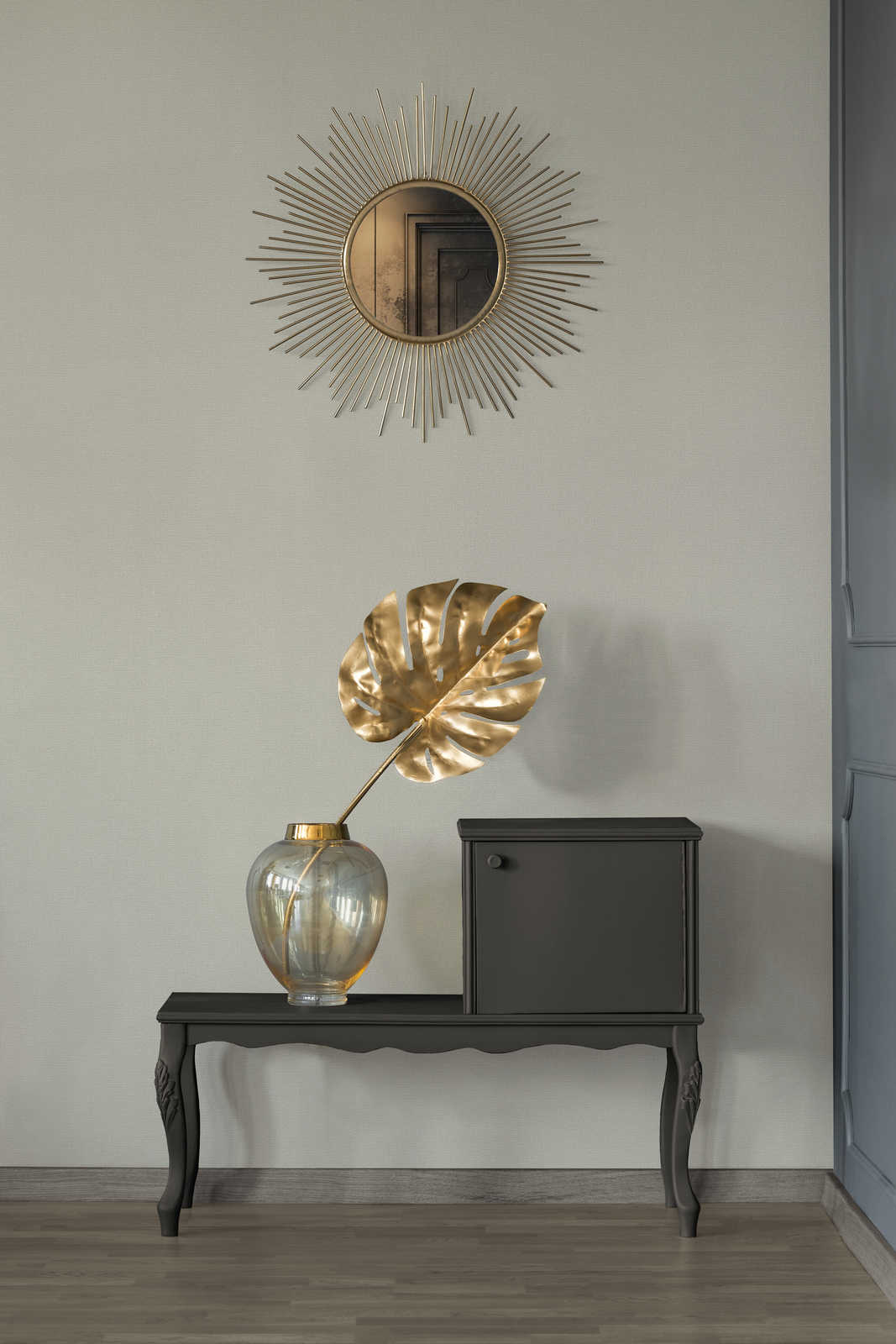             Tapete Beige Grau mit Textilstruktur im Vintage Look
        