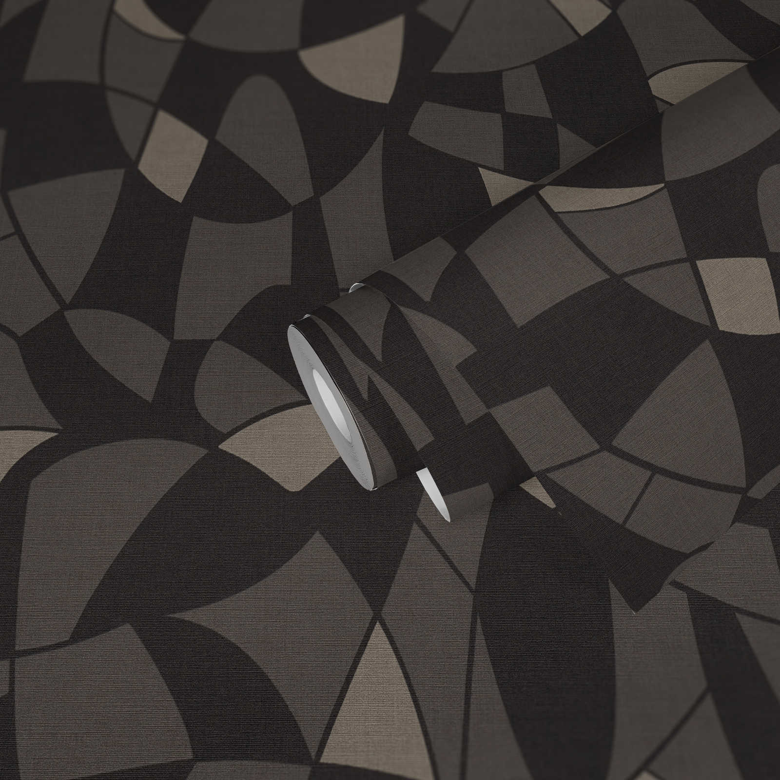 Vliestapete in geometrischen Stil – Schwarz