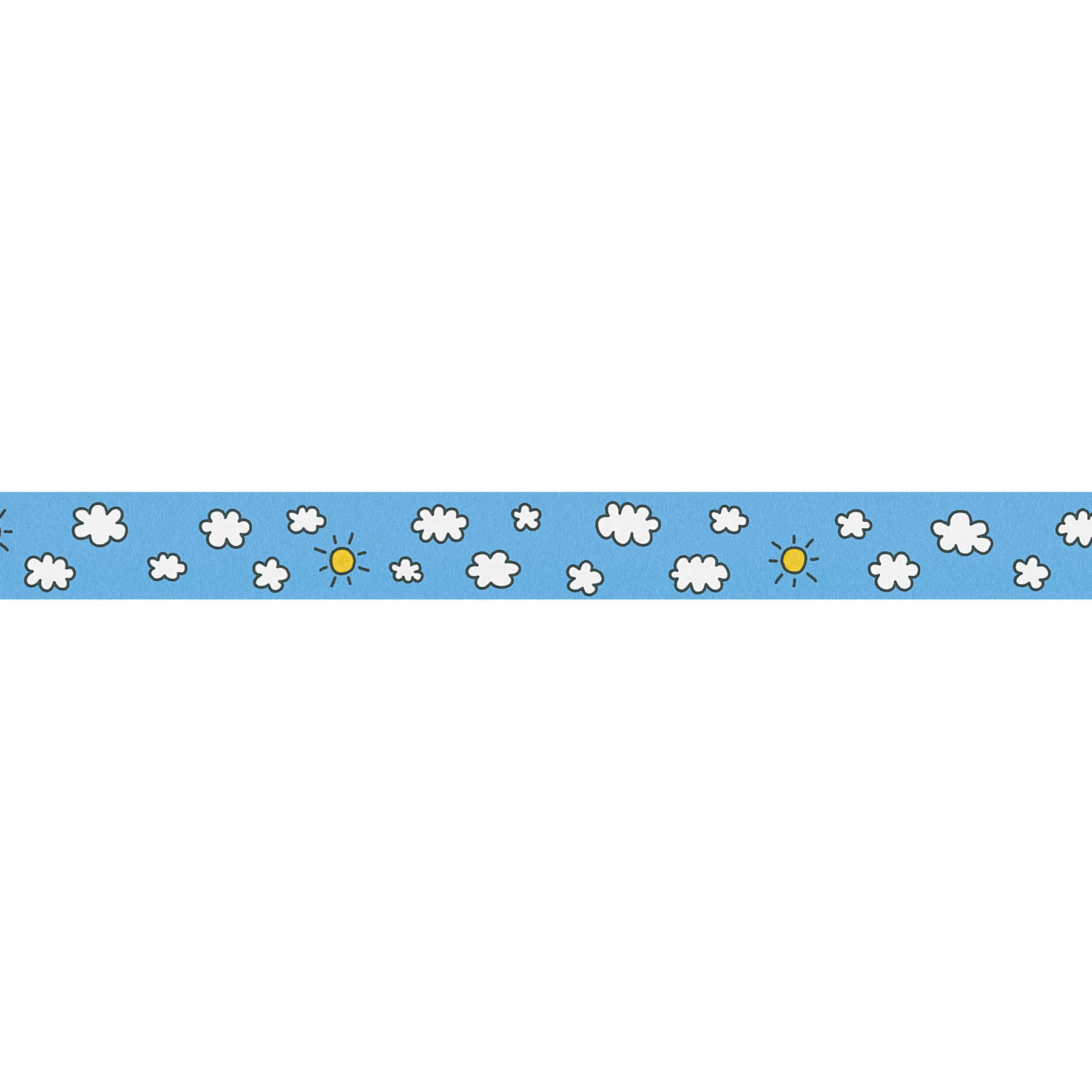         Border Hemel met Wolken & Zon voor Kinderkamer - Blauw
    