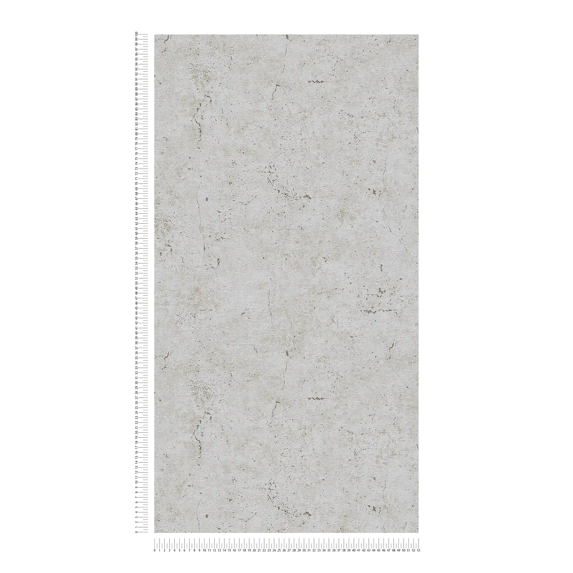             Behang met betonlook, optische barsten en poriën - Grijs
        