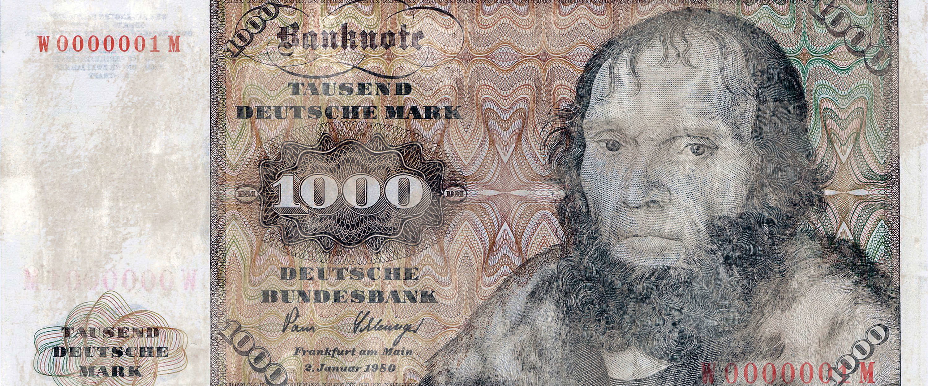             Photo wallpaper historical banknote - thousand marks
        