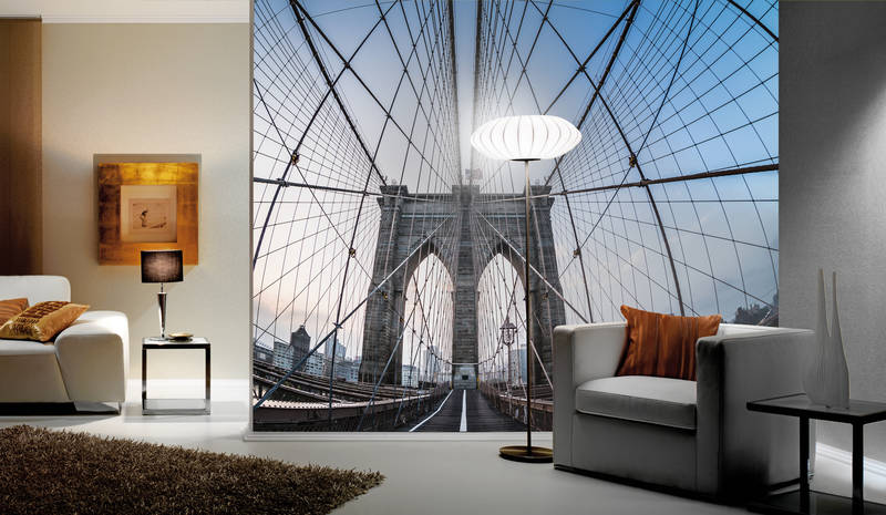             Fototapete Nahaufnahme der Brückenkonstruktion der Brooklyn Bridge
        