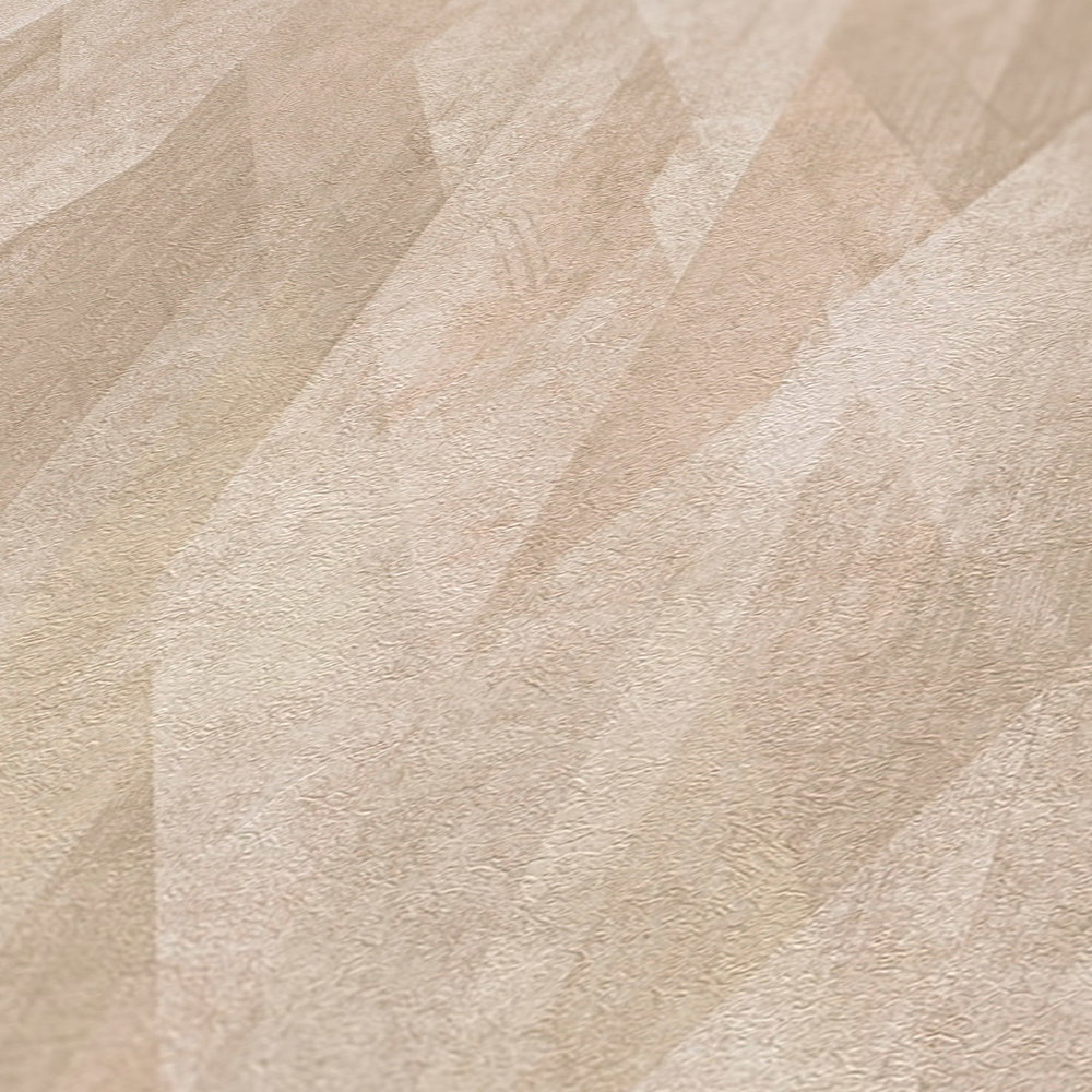 Vliestapete mit grafischen Rautendesign – Beige, Braun