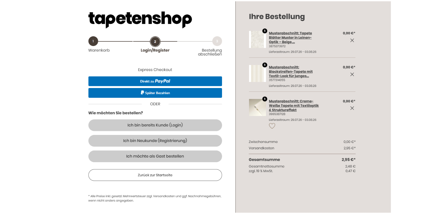 Tapeten, Muster, Leinenoptik, Blattmuster, Tapetenstore