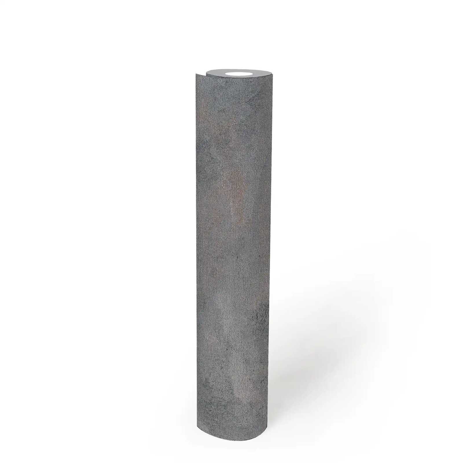             Gläzende und fein strukturierte Vliestapete mit dezentem Wellenmuster – Schwarz, Grau, Metallic
        