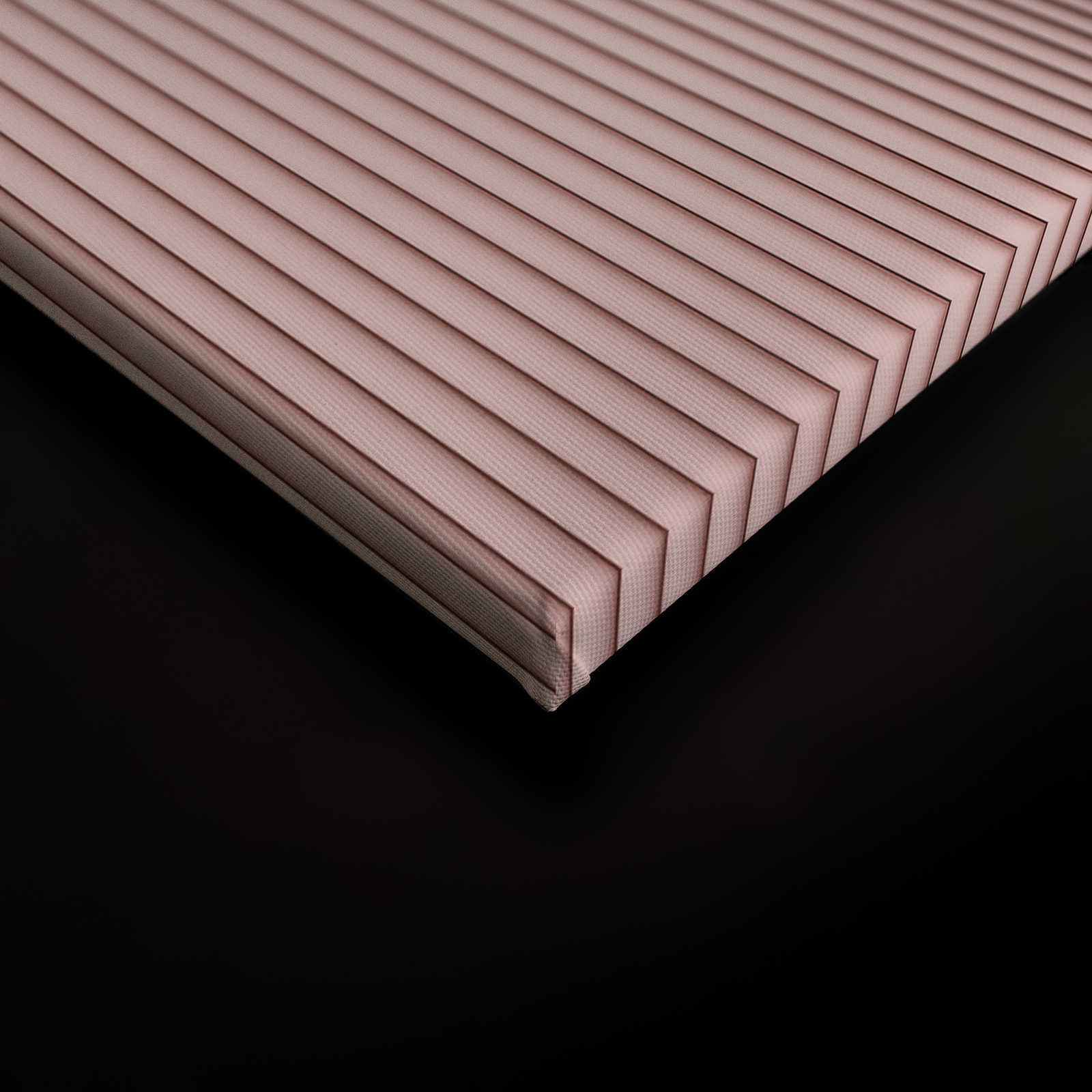 Magic Wall 4 - Streifen Leinwandbild mit 3D Illusion Effekt, Rosa &amp; Weiß – 0,90 m x 0,60 m