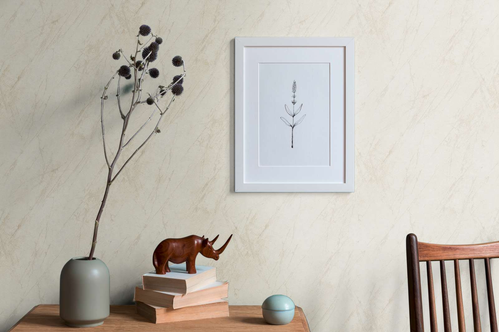             Marmoroptik Tapete in Creme mit Strukturdesign
        