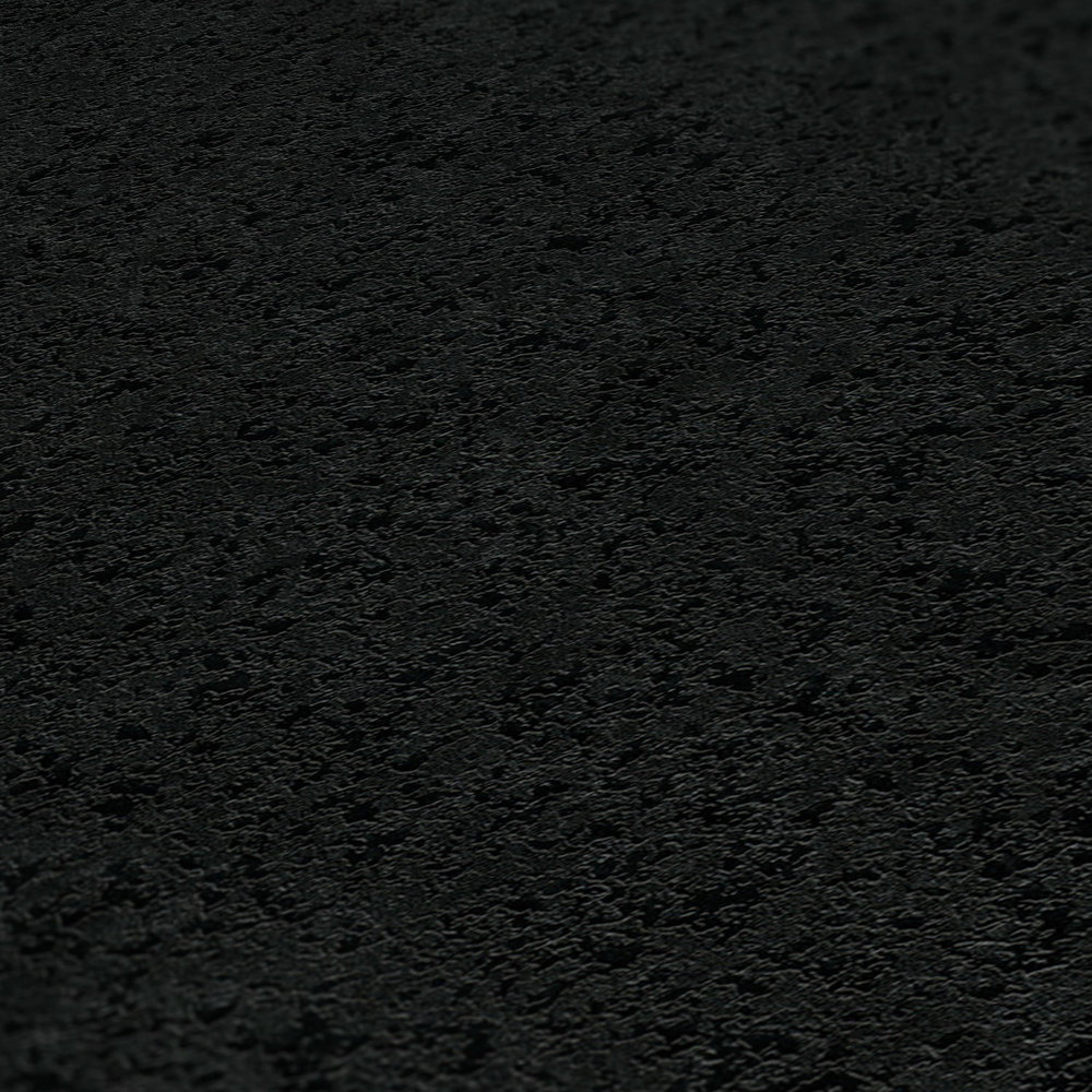             Schwarze Vliestapete einfarbig mit Texturmuster
        