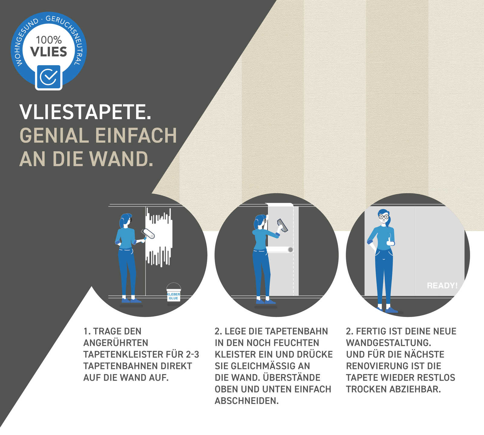 Tapetenreste, Wandgestaltung, Renovierung, Anleitung, Tape­tentechnik