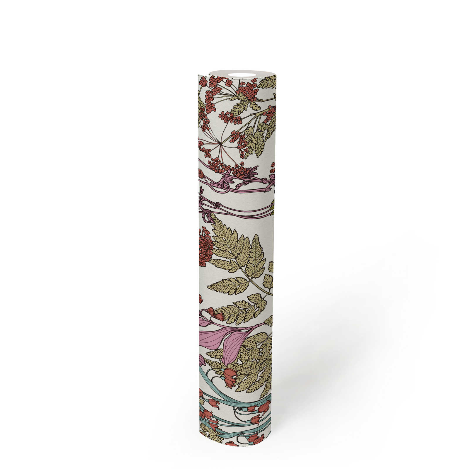             Tapete Blätter & Blumen Design im modern Botanical Stil – Bunt, Grün, Blau
        
