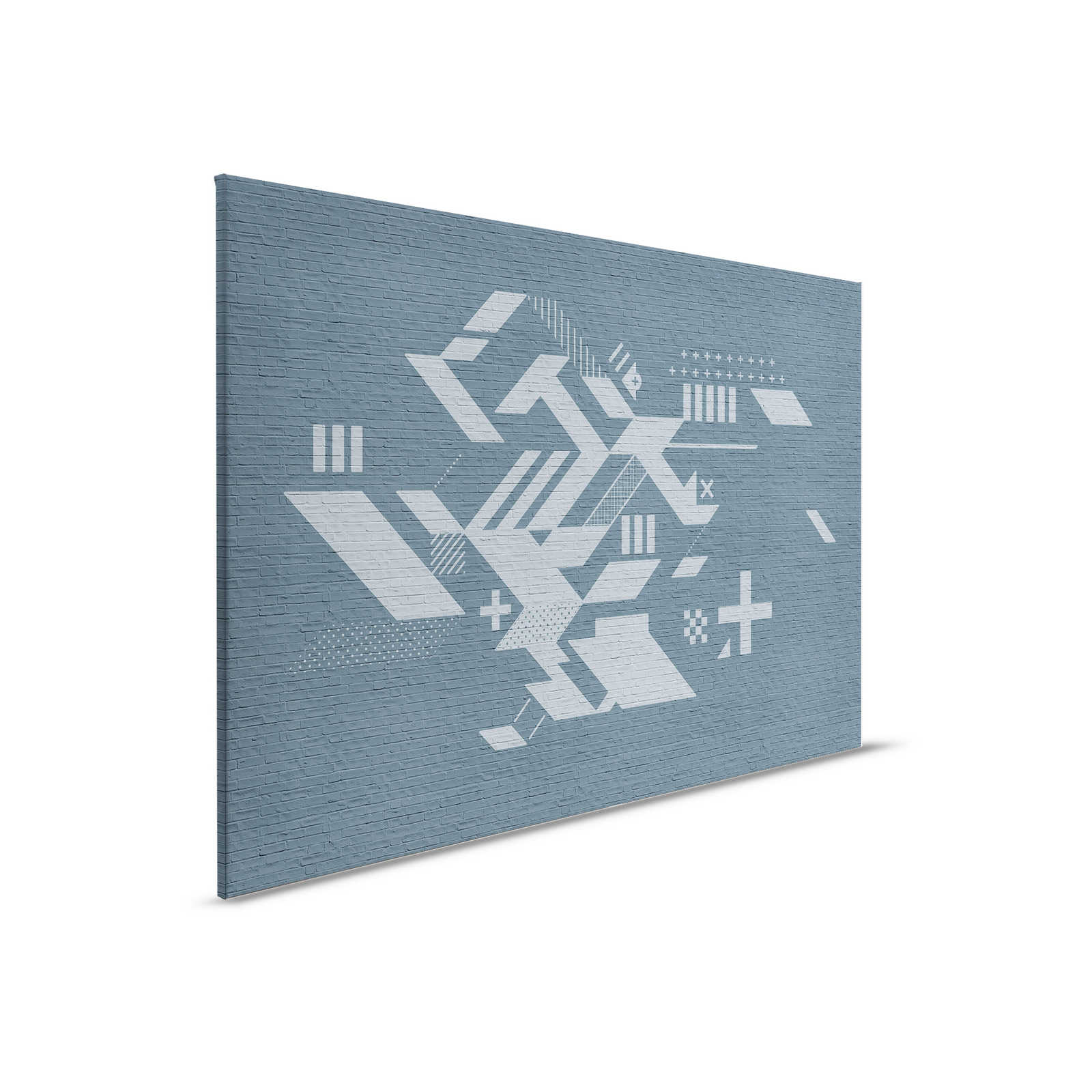         Brick by Brick 2 - Ziegelwand Leinwandbild mit Grafik – 0,90 m x 0,60 m
    