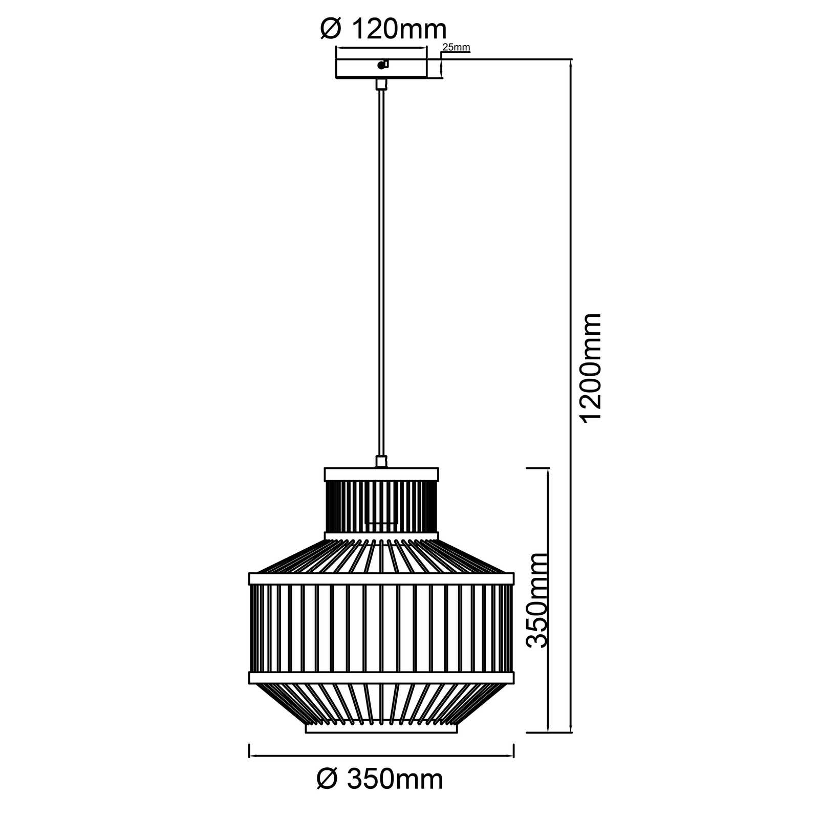             Bamboo pendant light - Philipp - Brown
        