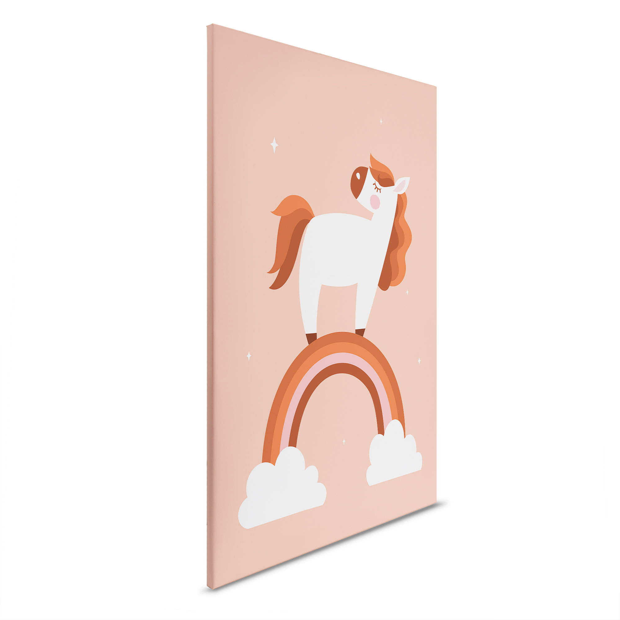         Kinderzimmer Leinwandbild Einhornträume - Magische Regenbogen-Leinwand – 30 x 45 cm - Rosa, Weiss
    