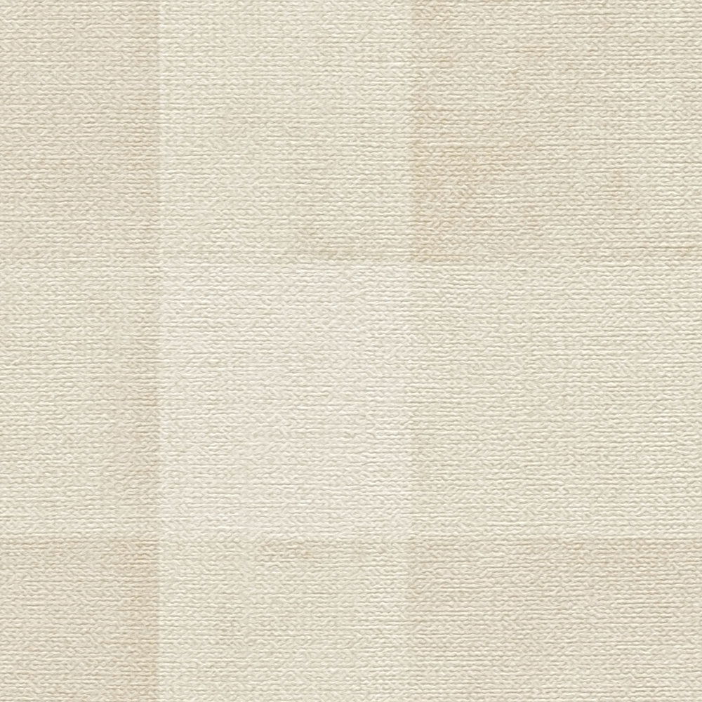             Vliestapete PVC-frei Karomuster mit Leinenoptik – Beige
        