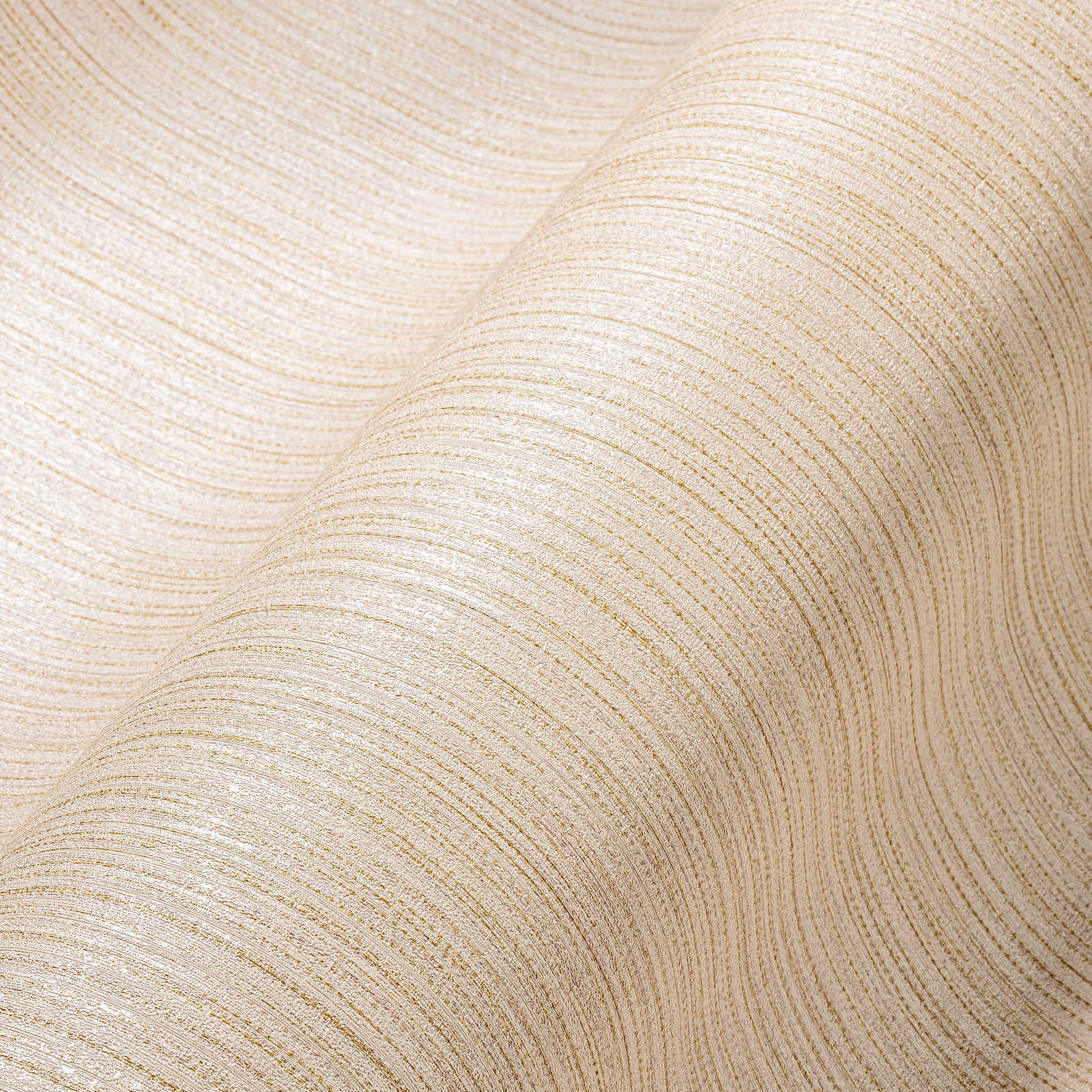 Metallic wallpaper • beige • line pattern » online shop