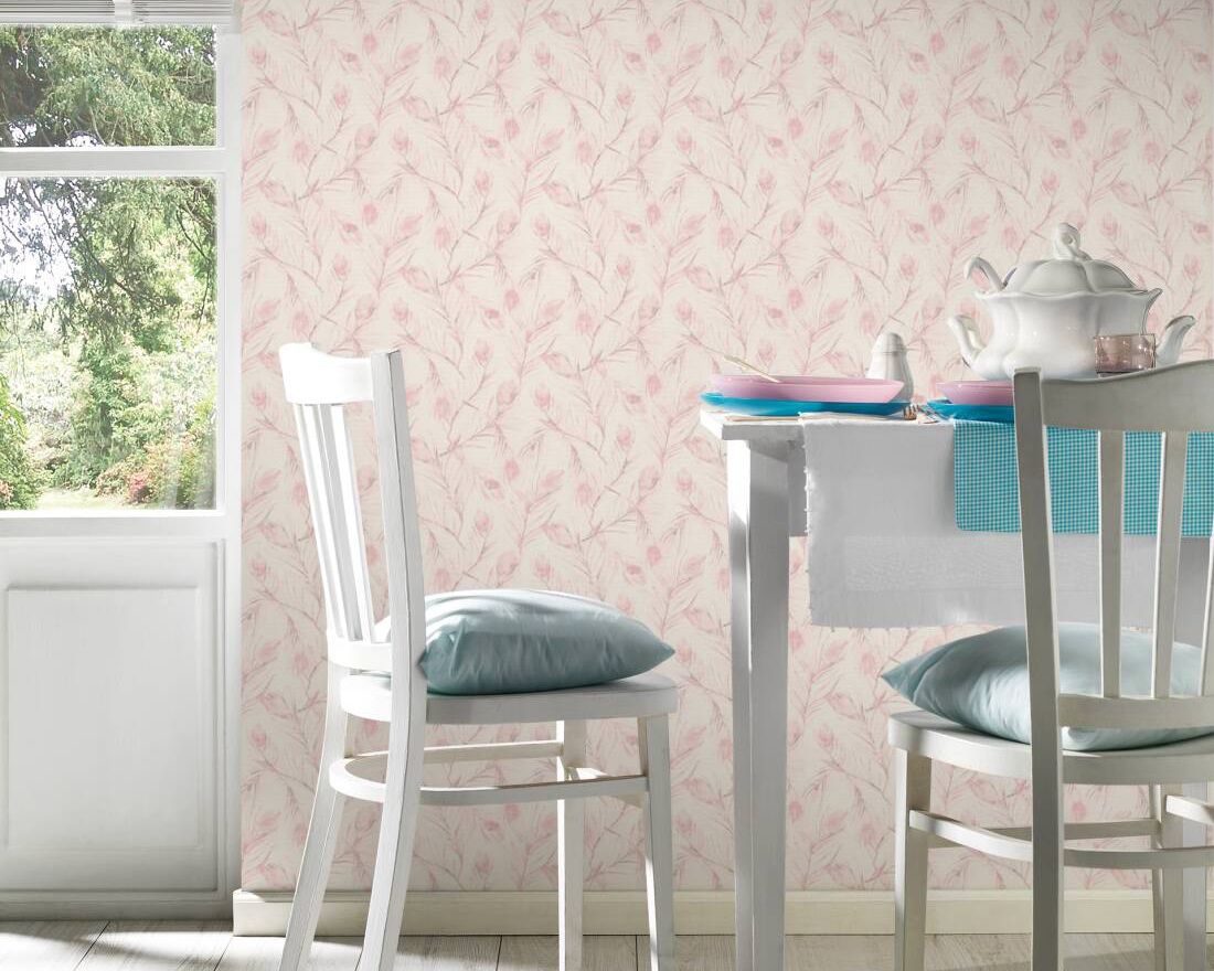 Papier peint floral rose pastel 373672