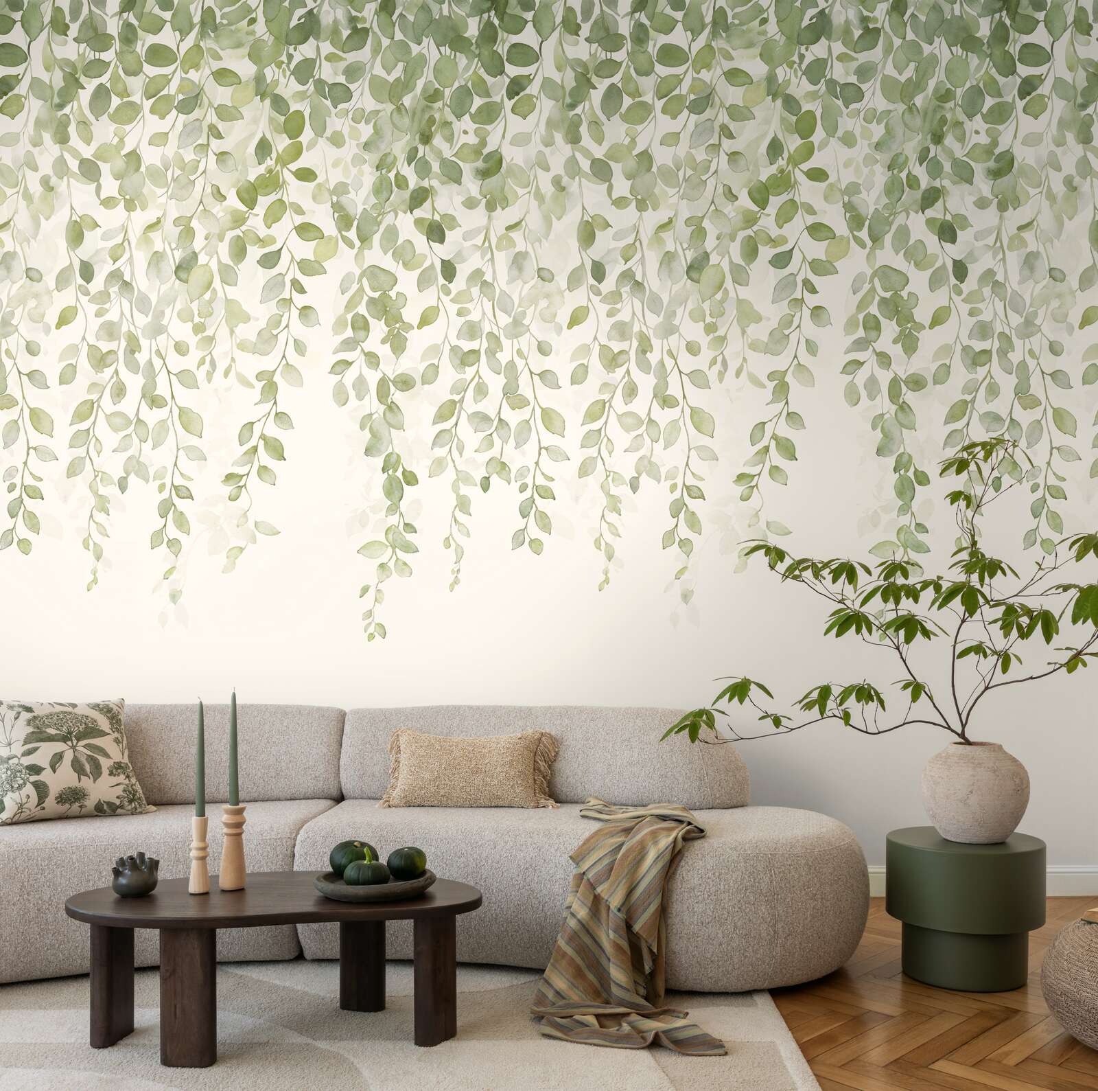 wandpflanze, hängende pflanzen, wohnzimmer, sofa, deko