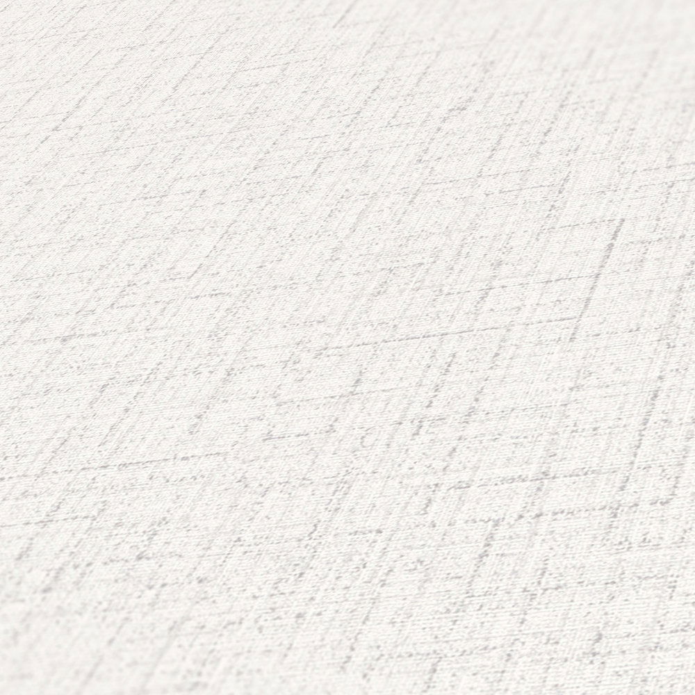             Neutrale Unitapete mit Leinenoptik – Grau, Weiß
        