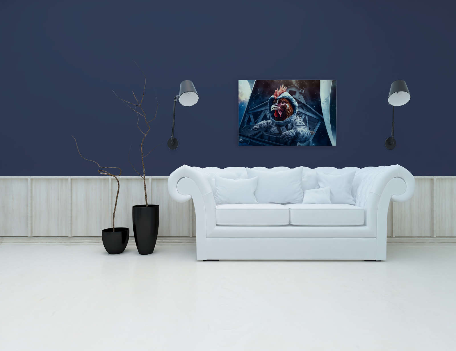             KI-Leinwandbild »Space Chicken« – 90 cm x 60 cm
        