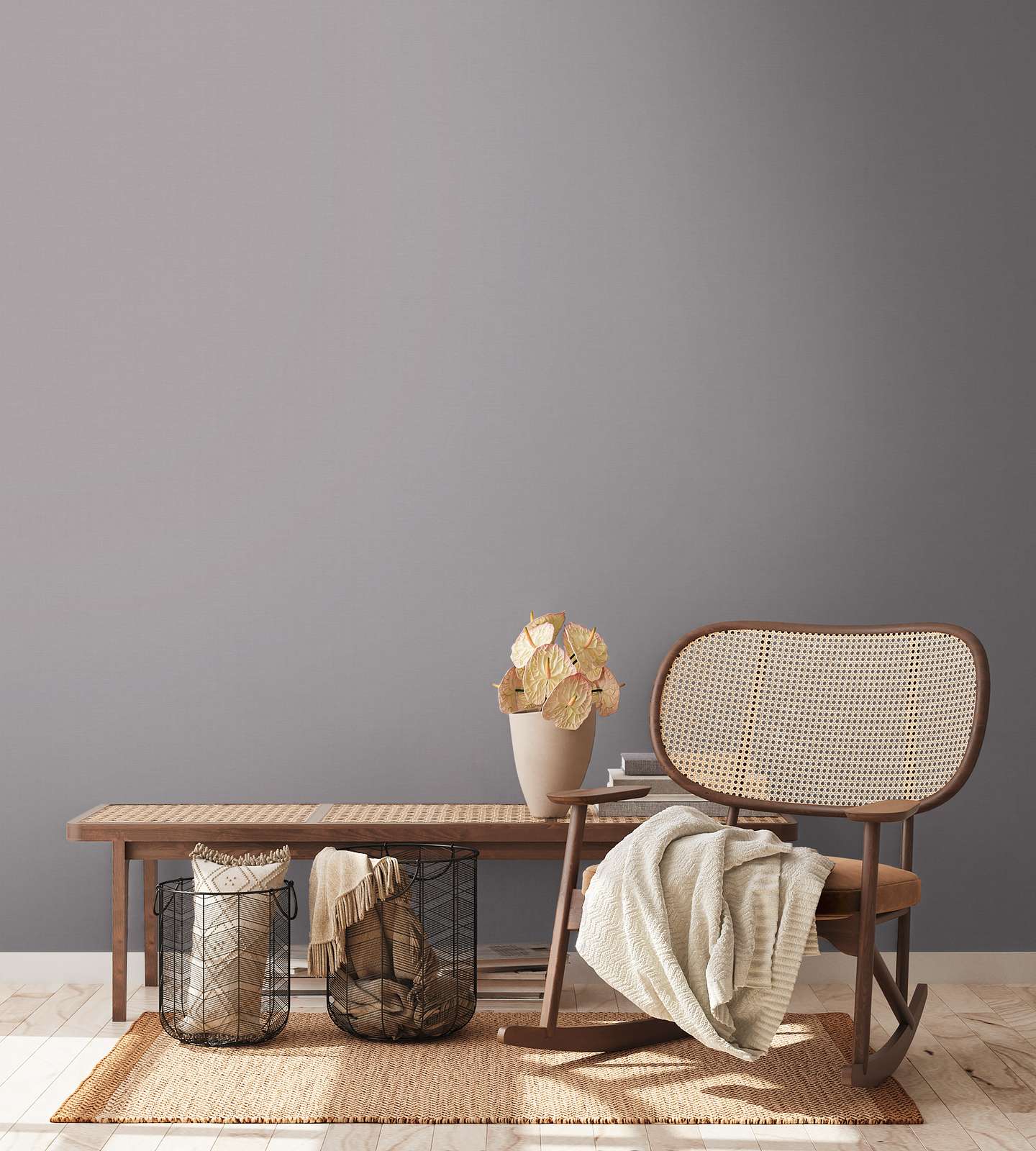 wohnzimmer, stuhl, canapé, korb, deckenware