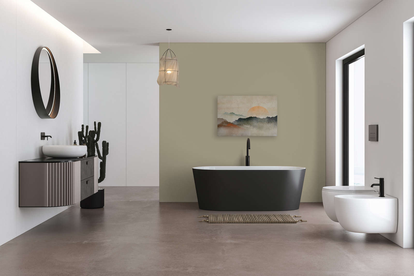             Akaishi 3 - Leinwandbild Sonnenaufgang, Kunstdruck im Asia Style – 0,90 m x 0,60 m
        