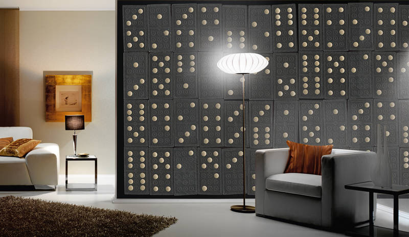 sofa, Sessel, Lampens, Wandpaneel, Wohnzimmer