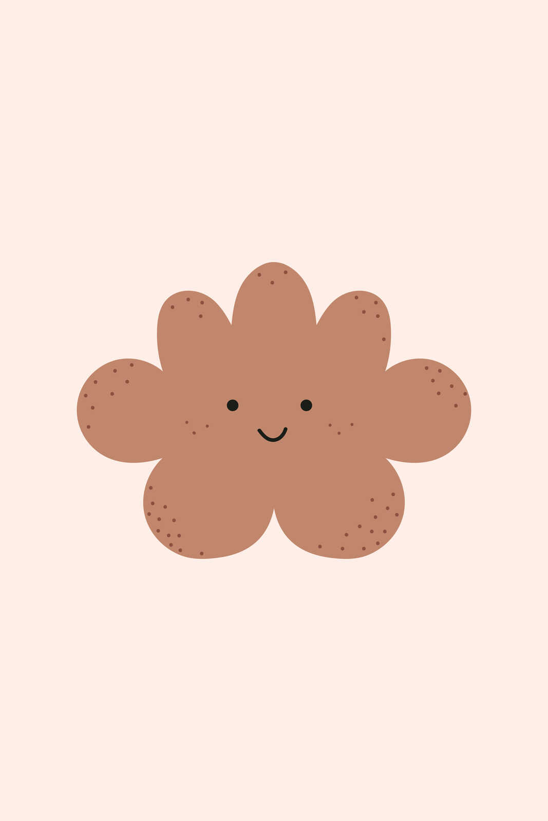             Fröhliche Wolke - Minimalistisches Kinderzimmer Leinwandbild – 30 x 45 cm - Beige, Braun
        