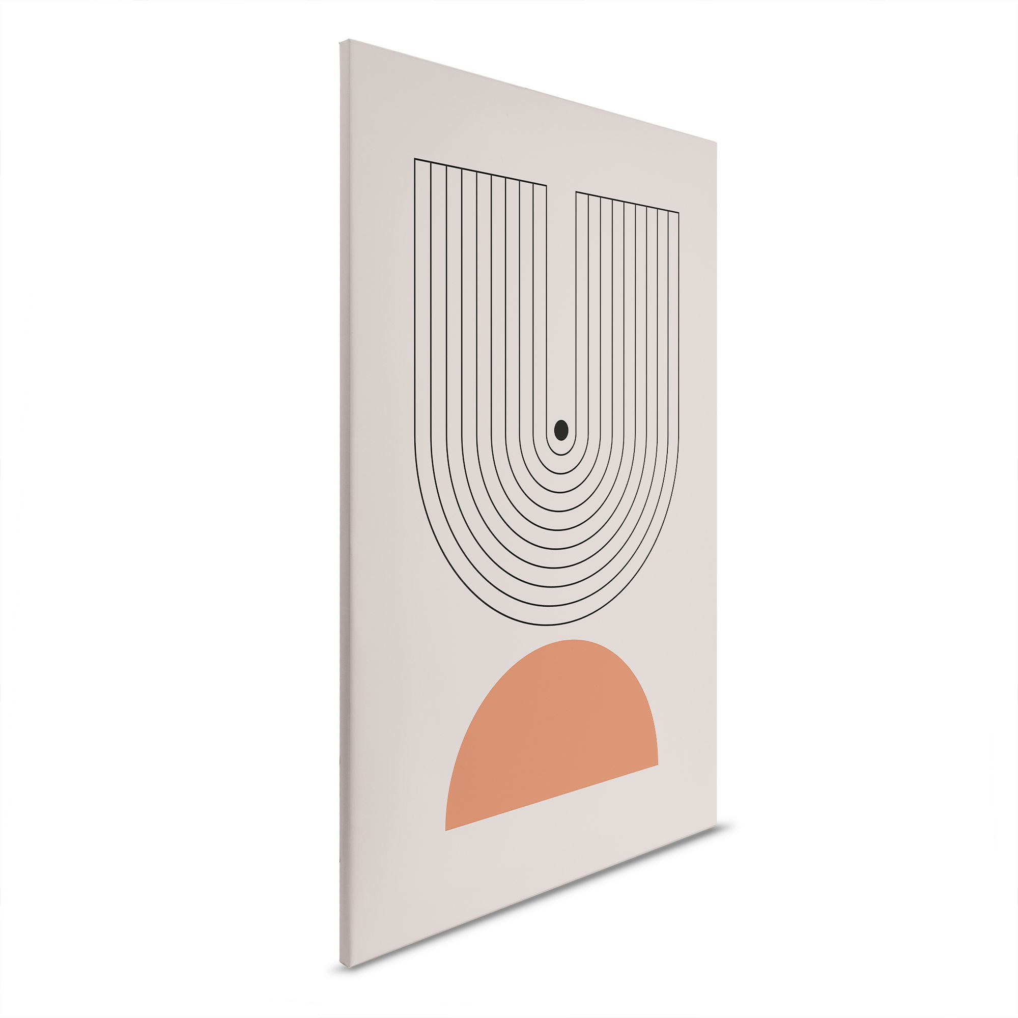         Leinwandbild - Geometrisches Muster mit Halbkreis und Linien – 30 x 45 cm - Grau, Schwarz
    