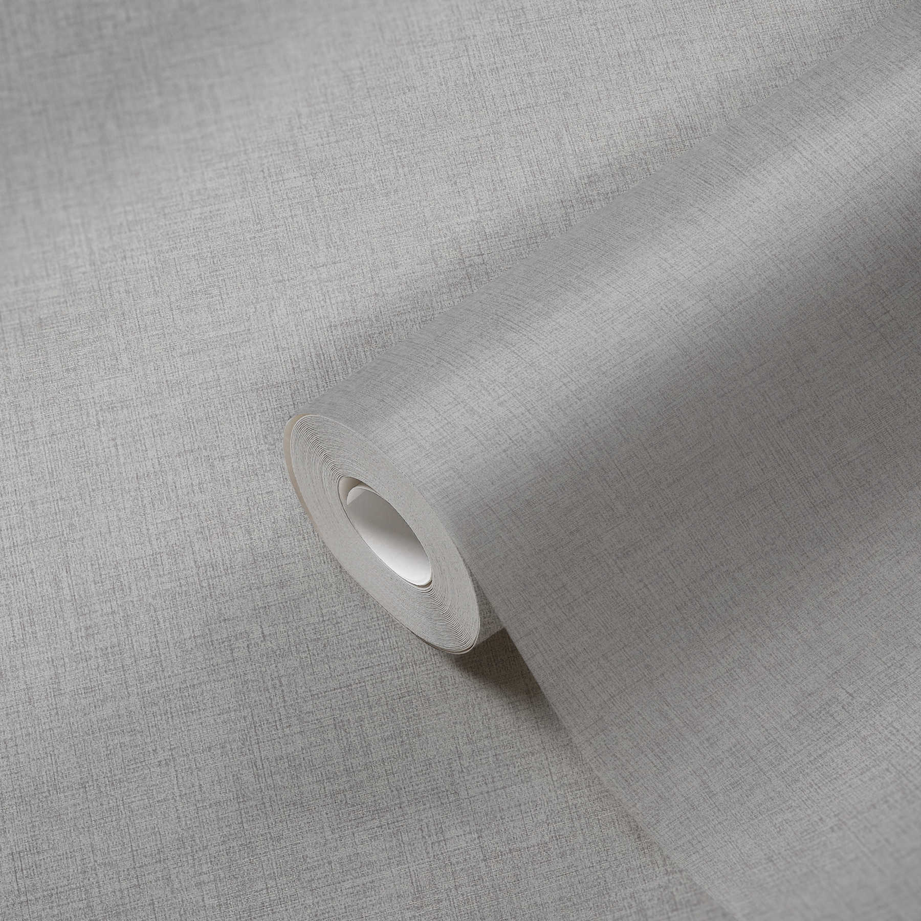             Unitapete mit dezenter Leinen Optik – Grau
        