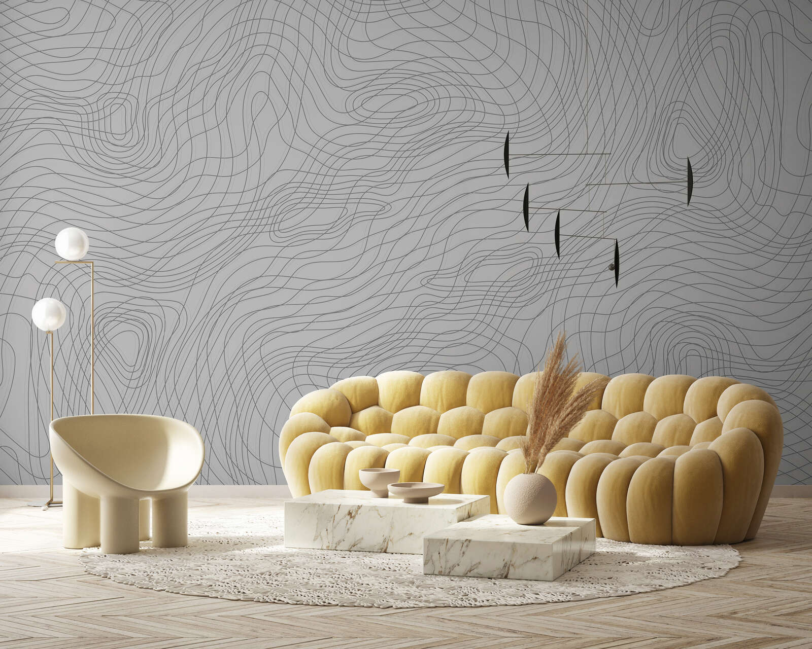 Sofa, Sofa-Gruppe, Beige, Samt, Wohnzimmer