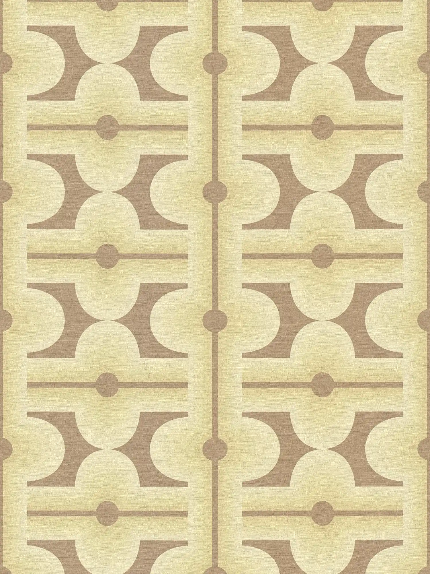         Nostalgische Muster auf Retro Tapete – Braun, Grün
    