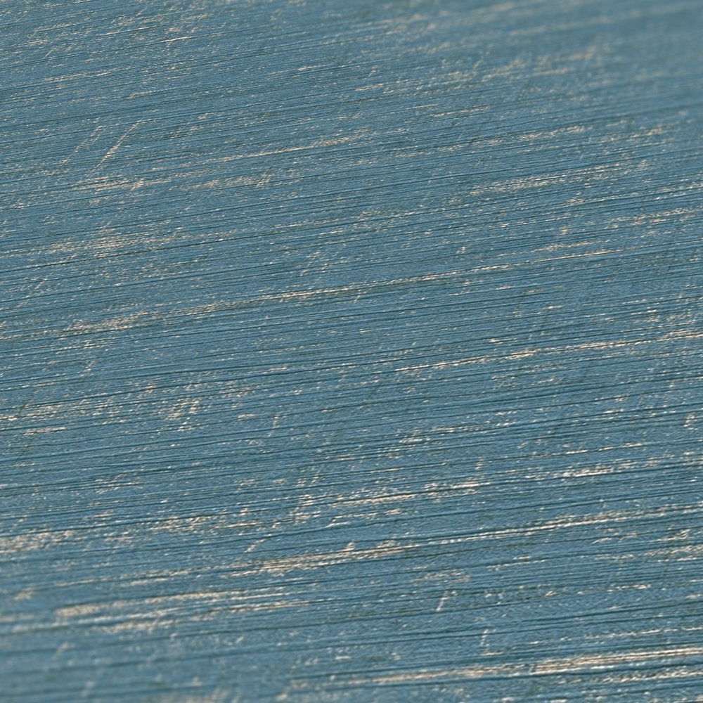             Petrolfarbene Tapete mit Gold-Akzenten meliert – Blau, Grün, Metallic
        