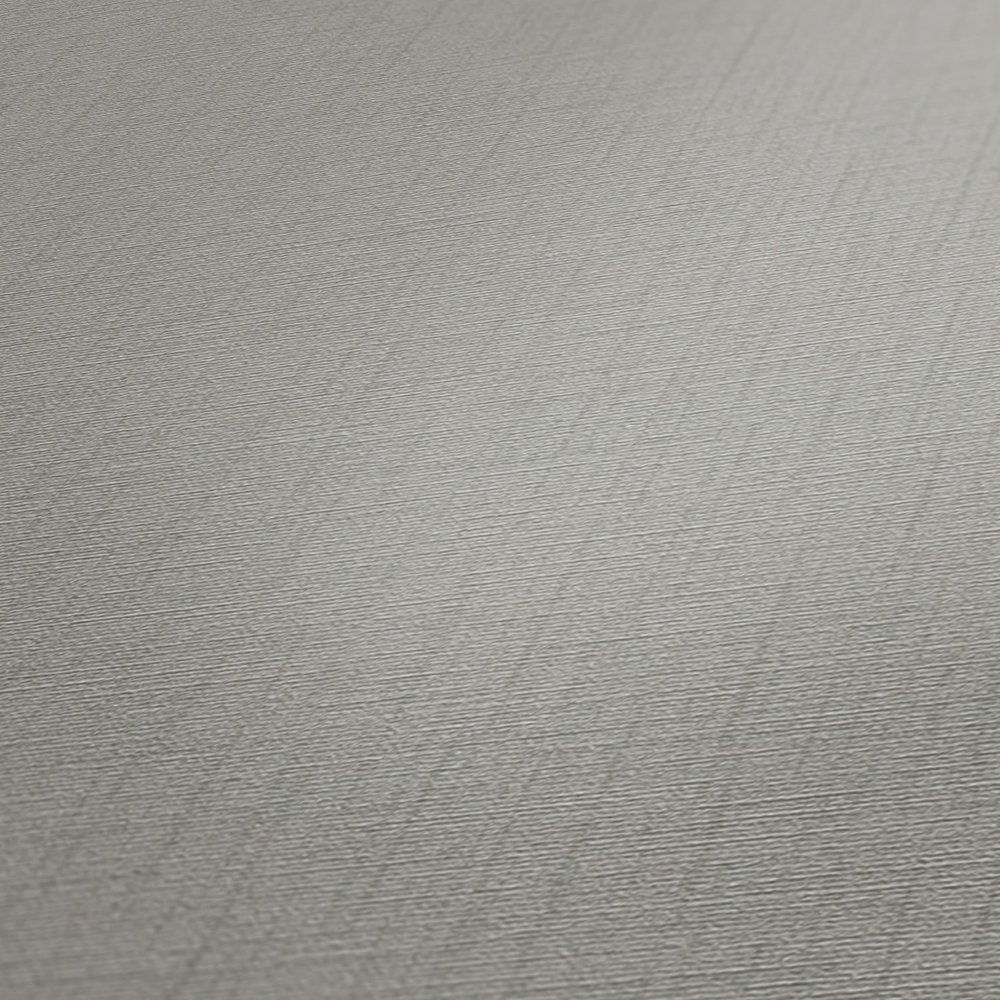             Leinenoptik Tapete Vlies in hellem Greige – Grau
        