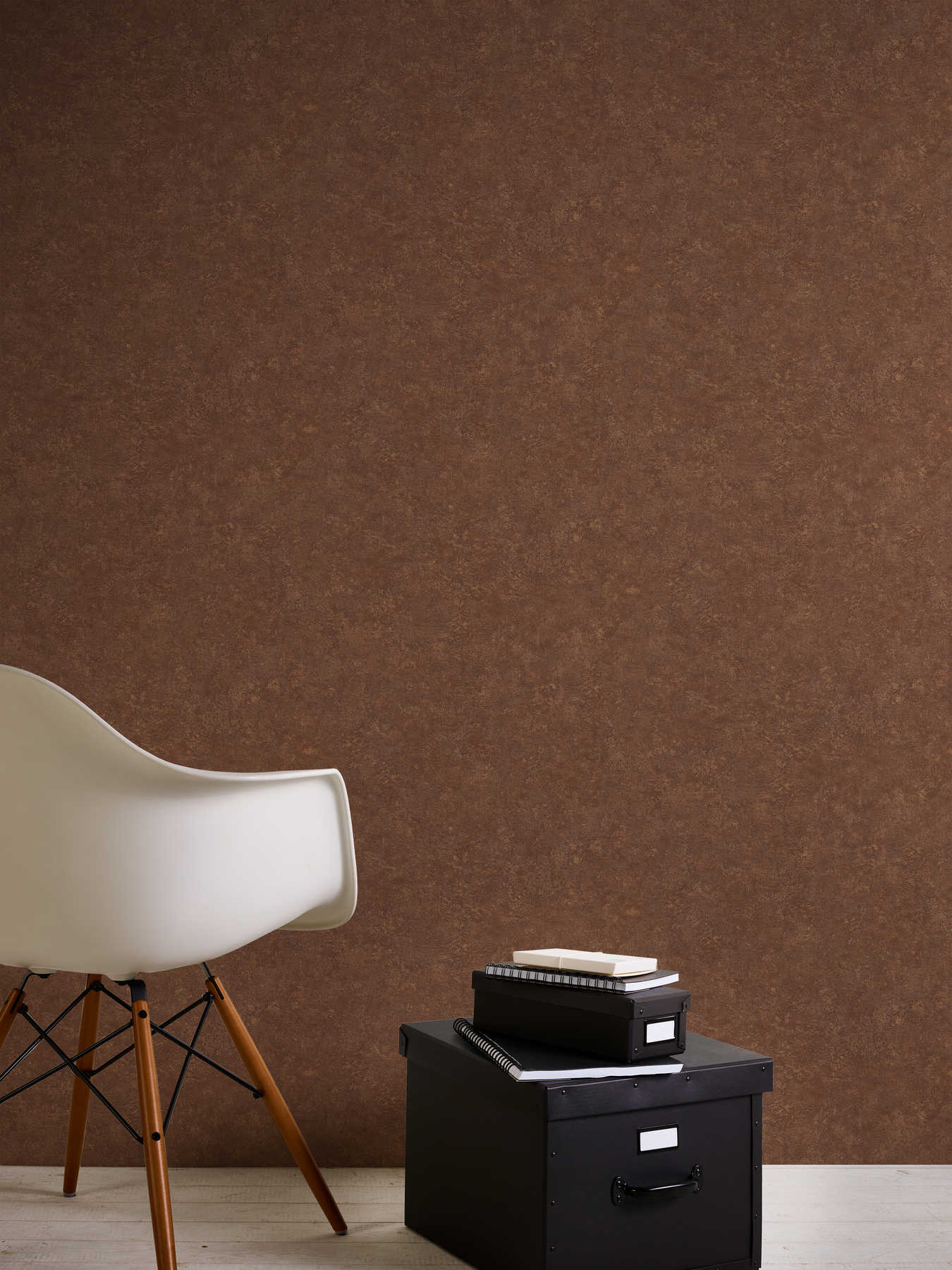 Tapete Metall &amp; Rostoptik im Industrial Style – Braun, Orange
