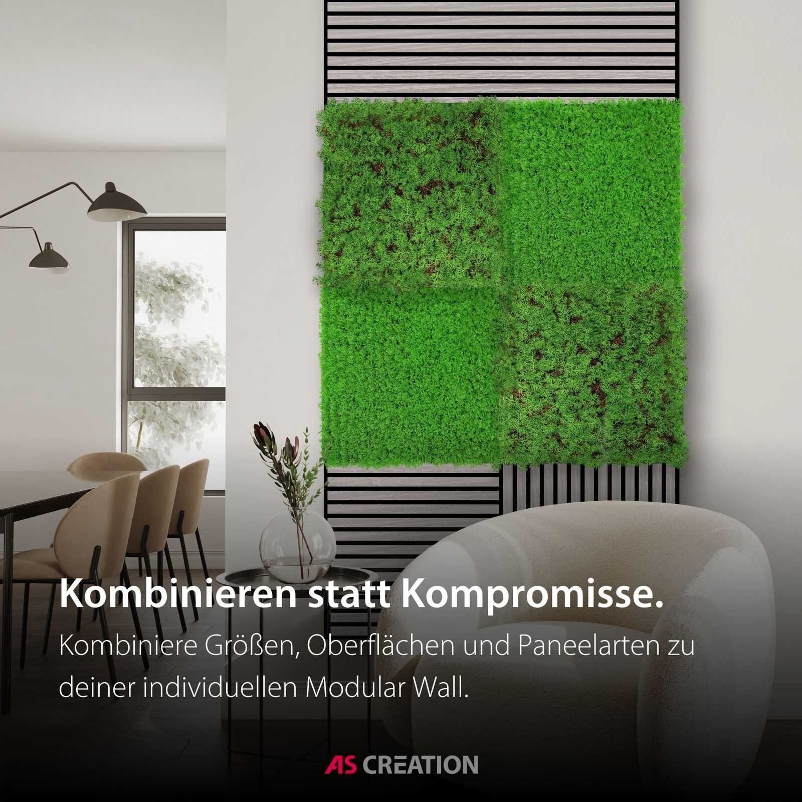modular wall, green wall, panel wall, living room, interior decor