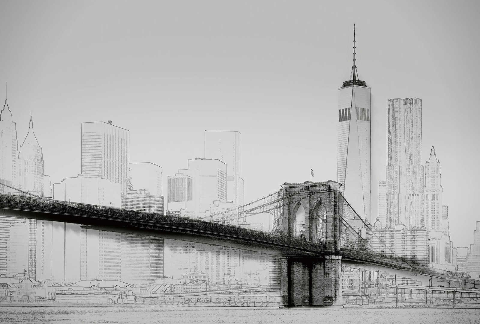 Black and White Photo Wallpaper Sketch New York City Skyline | A.S.