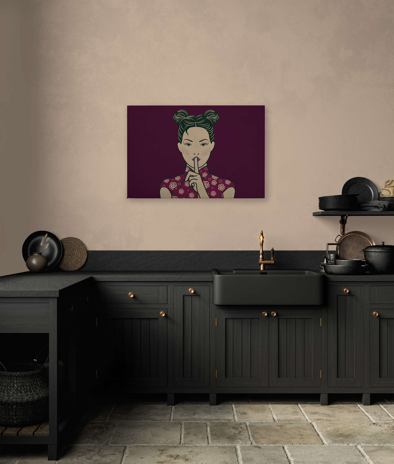             Himari 3 - pssst, Mangastyle auf Leinwandbild in Pappe Struktur – 0,90 m x 0,60 m
        